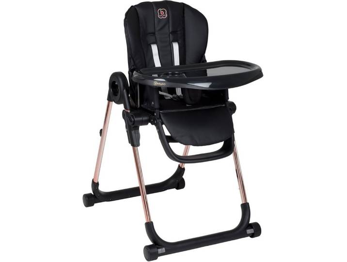 BabyGo Hochstuhl Divan, Gold schwarz, platzsparend zusammenklappbar