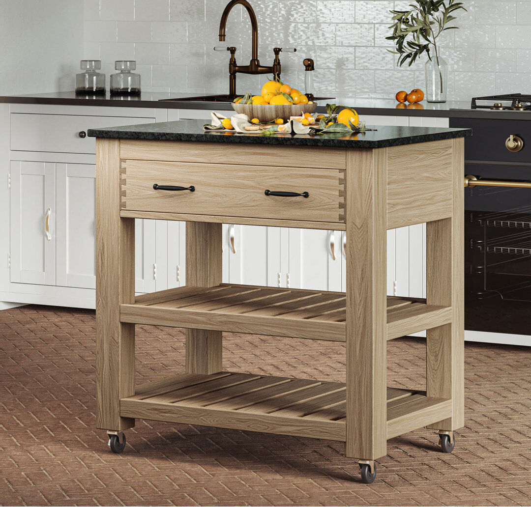 Rosalind Wheeler Dervin 95 cm W Kitchen Island with Top 90cm H X 95cm W X 60cm D