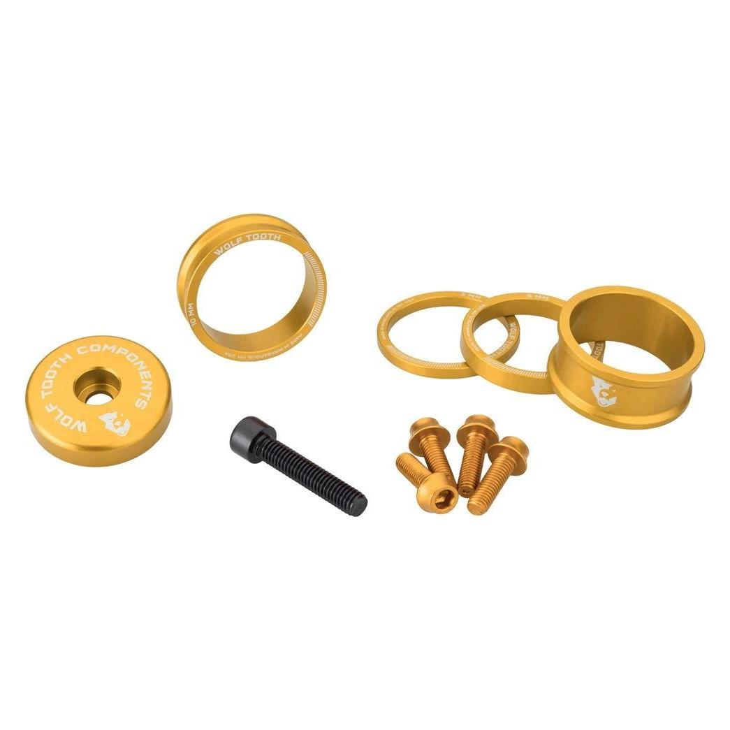 Wolf Tooth Anodized Bling Kit Aheadkappe- und Spacer-Set (BLINGKIT_Gold)