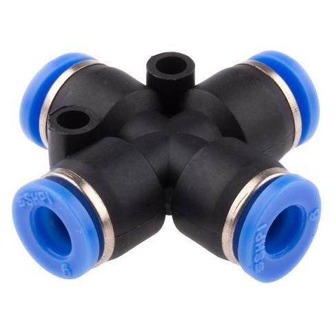 RS PRO Equal Cross Fitting, 6 mm (Rohrverschraubung) (9160928)