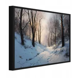 BILDER mit Rahmen Wald Bäume Beige 120x80 cm