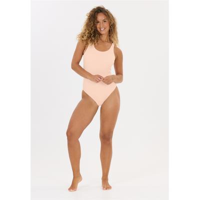 Badeanzug NOU "Sonam", Damen, Gr. 38, rosa (mauve), 94% Polyester, 6% Elasthan, unifarben, Badeanzüge Badeanzug, UV-Schutz
