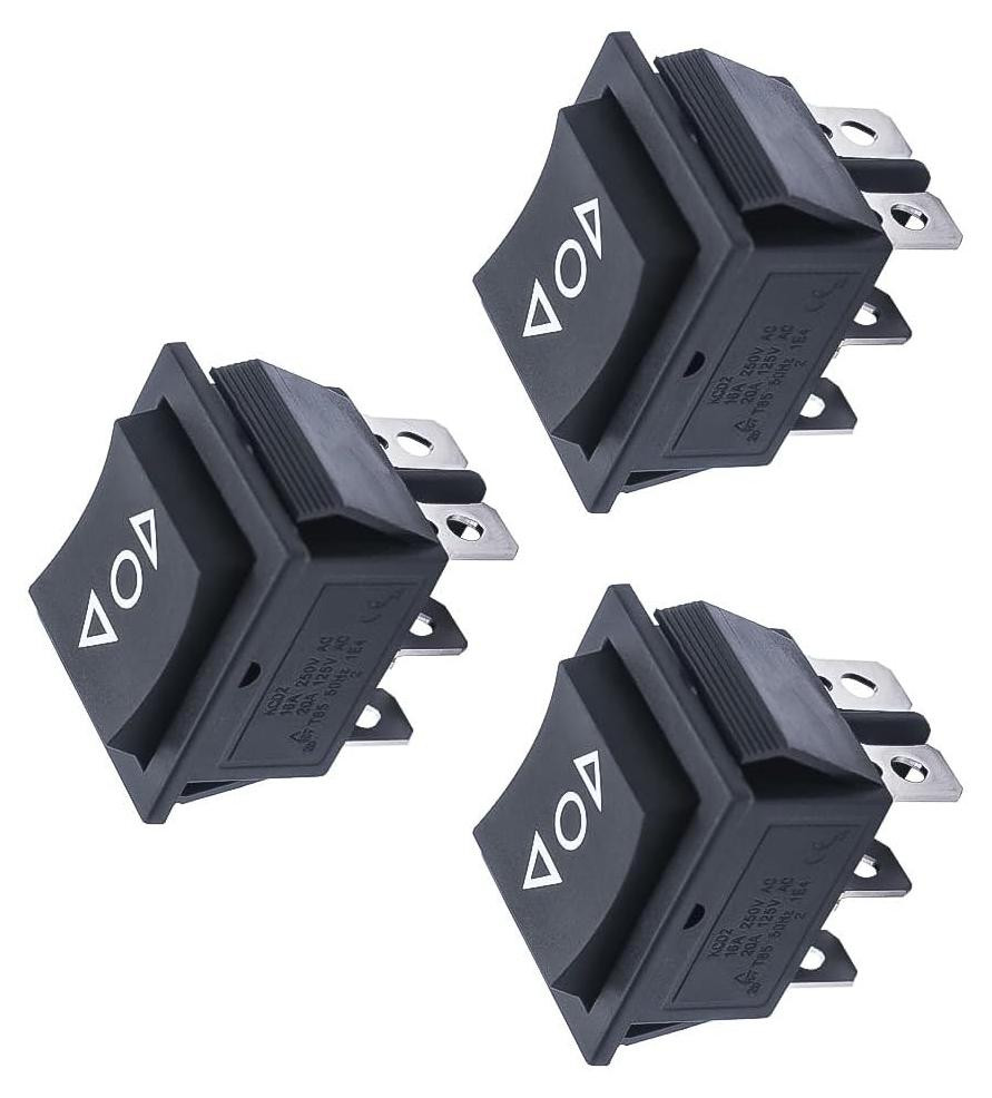 Dripio DPDT-schakelaar, 6 polen, 3 posities (AAN/Uit/AAN), 12V, 10A