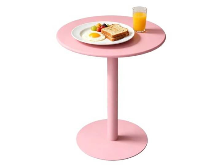 Gaommini Industrielle nordische Couchtische, Esstisch mit runder, Stabiler Basis, Bistro-Pub-Bartisch, Metall-Eisen-Beistelltisch für kleine Räume im Wohnzimmer(rot,70x70x104cm)