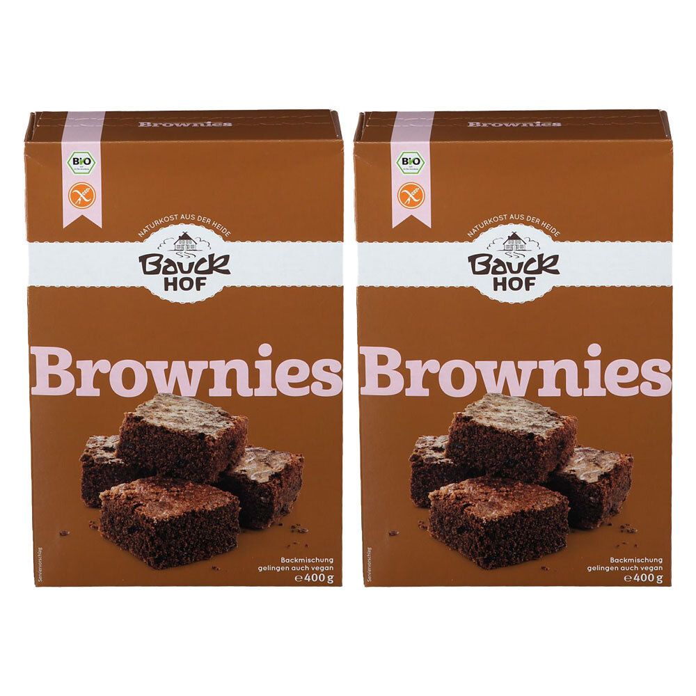 Bauckhof Bio Brownies, Glutenfreie Backmischung 2x400 g Pulver