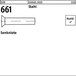 Senkniete DIN 661 7x 25 Stahl 250 Stück