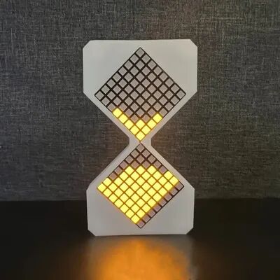 Youfap Market DIY Digital Cyber Hourglass Birthday Gift, Interactive LED Hourglass For Kids, Cyber Style With Glowing Technology square Yellow
