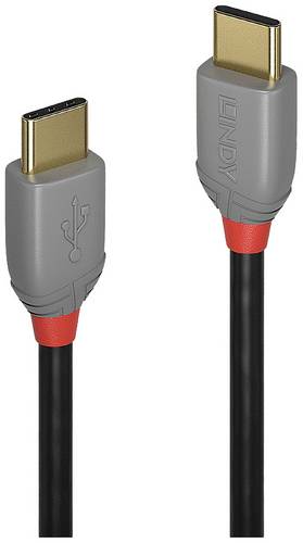 LINDY USB-Kabel USB 2.0 USB-C Stecker, USB-C Stecker 3.00 m Schwarz, Grau 36873
