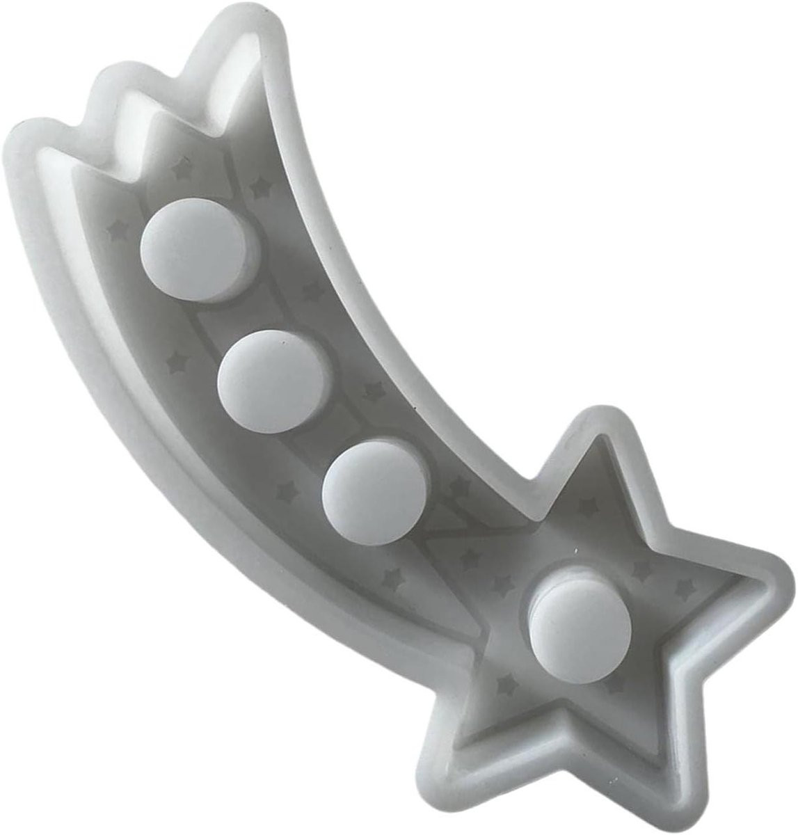 Siliconen mal voor een grijze beton kandelaar met stervormige basis, 21 x 9,5 cm