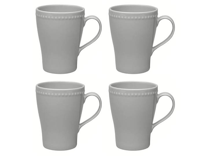 Scandi Living Tasse Dots 35cl Lot de 4 Gris