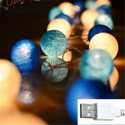 Evergreen Home Goods USB Christmas Fairy Lights, LED Ball String, Novelty Lamp Chain For Home, Outdoor, Wedding, Party Decoration usb Blue 6m 40leds
