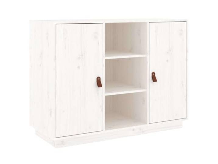 GHVBNMF Sideboard Weiß 100x40x75 cm Massivholz Kiefer Kommode Vielseitiges Anrichte-Möbel mit Fächern und Türen für Wohnzimmer oder Schlafzimmer, schützt Utensilien vor Staub.