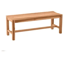 Möbilia Gartenbank 120 cm | Sitzbank 2-Sitzer aus Teak Holz | B 120 x T 42 x H 45 cm | natur | 11020007 | Serie GARTEN