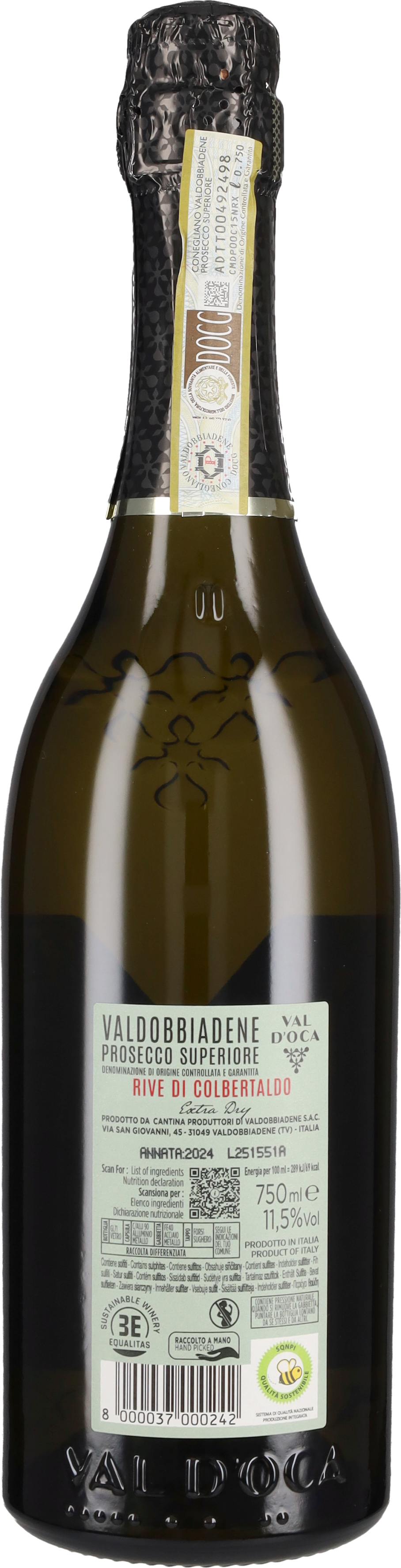 Prosecco di Valdobbiadene Superiore Extra Dry 'Rive di Colbertaldo' Val d'Oca
