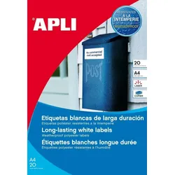 Apli agipa Wetterfeste Folien-Etiketten, 99,1 x 42,3 mm, weiß