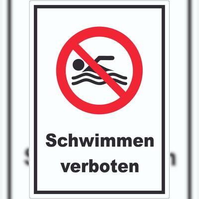 HB-Druck Schwimmen verboten Aufkleber A5 (148x210mm)
