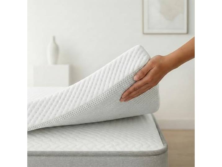 Matratzen Topper 160x180 cm Höhe 6CM H2&H3 Abnehmbarer und waschbarer Überzug Linderung von Muskelverspannungen Wendebar Matratzenauflage 100% viskoelastisch Matratzentopper 160x180