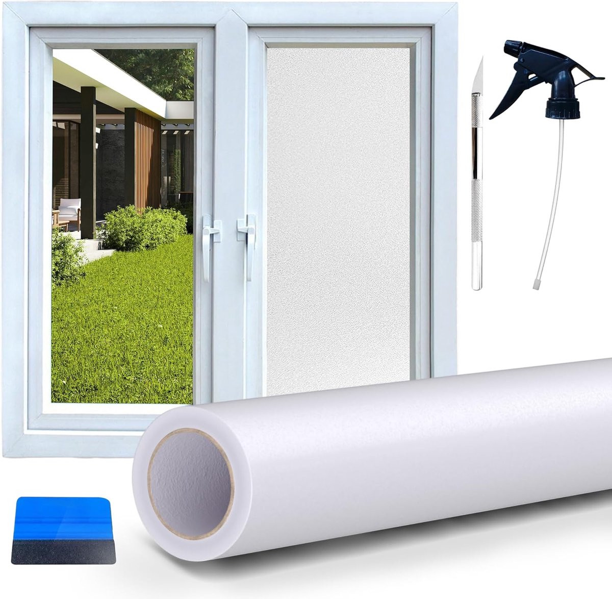 ShopVlot Privacy raamfolie - Ondoorzichtig - Statische hechting - 90 x 200 cm
