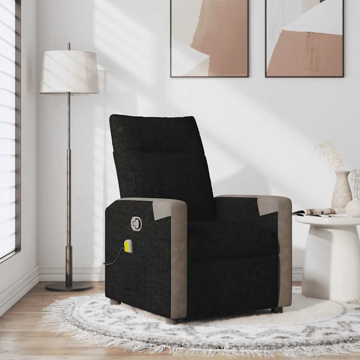 vidaXL Massagestoel - Verstelbare relaxstoel in zwarte stof