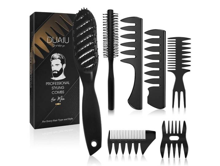 Herren Haarpflege & Styling Set 7-teilig, Schwarz, Kunststoff, 10.8x5.4x24.7 cm, Freizeit & Co, Wellness & Gesundheit, Körperpflege