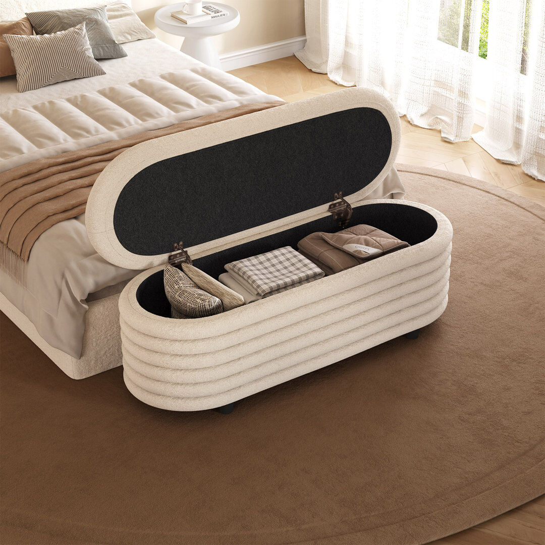 17 Stories 1.165m Off-White Storage Bench White;Off-White 44cm H X 116.5cm W X 45cm D