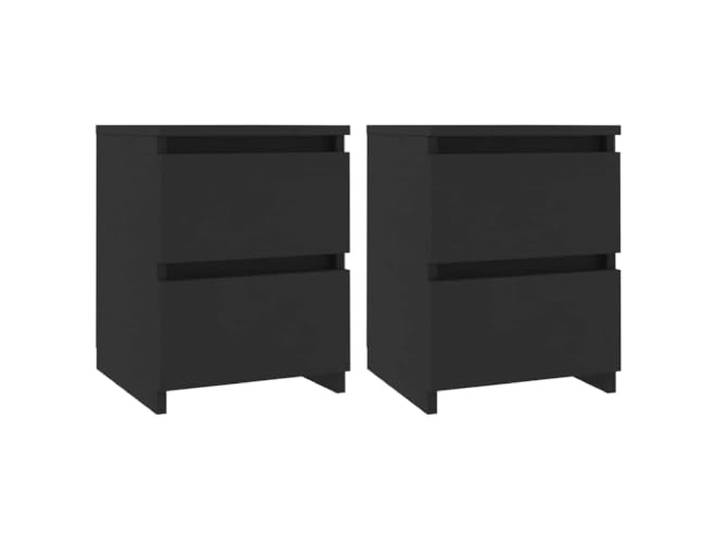 GHVBNMF Nachttisch 2er Set Schwarz 30x30x40cm Holzwerkstoff Kommode Zwei kompakte Beistelltische mit je 2 Schubladen bieten vielseitige Ablage und Ordnung im modernen Schlafzimmer.