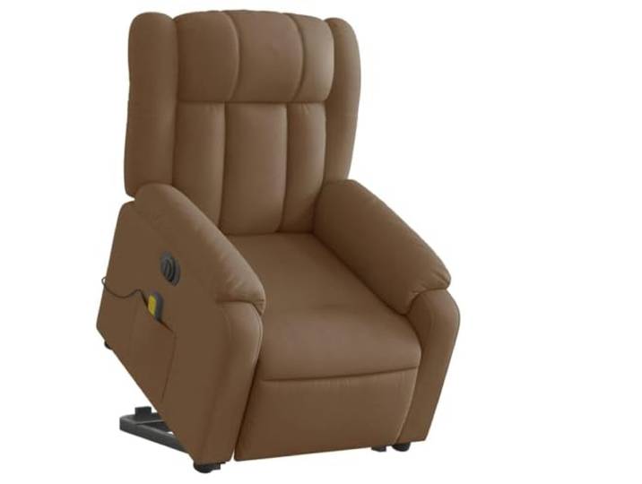 NLQMSU Massagesessel, elektrisch, Braun 6 Massagepunkte, USB-Fernbedienung, Seitentasche, Metallrahmen, 135 Grad