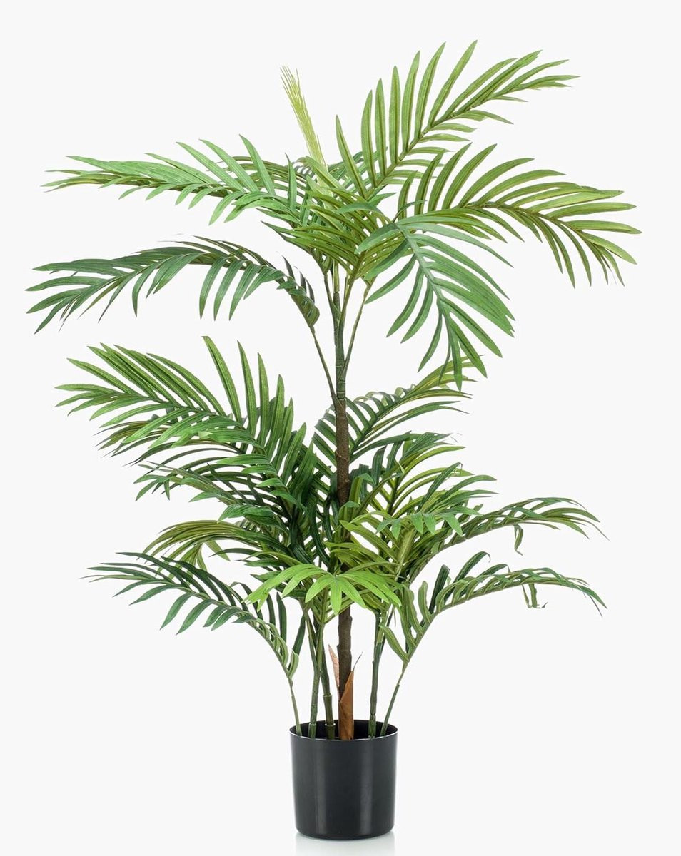 Kunstpalm Arecapalm - Groene decoratieve kamerplant - Hoogte: 90 cm