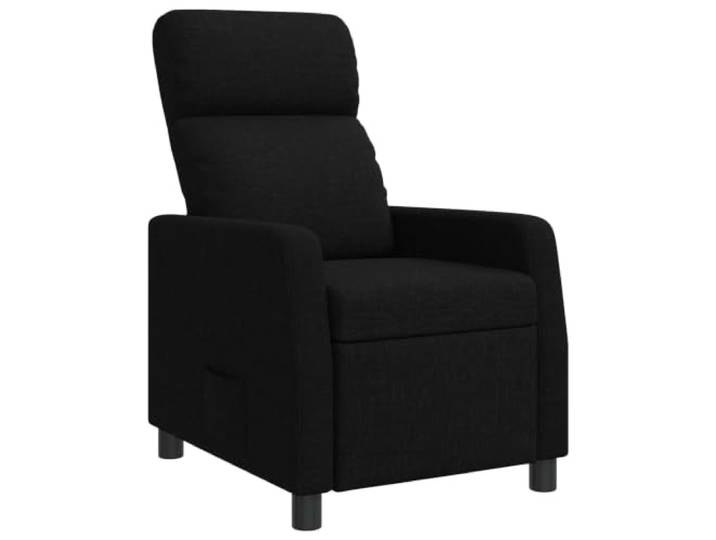 Relaxsessel Schwarz Stoff 66x95x100 cm mit verstellbarer Liegeposition 100% Polyester Bezug, Metall und Holzwerkstoff Rahmen, flaches Armlehnen-Design, pflegeleicht, moderner Stil