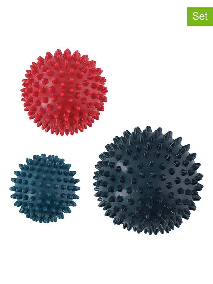 Umbro 3er-Set: Massagebälle in Blau/ Rot/ Schwarz - onesize