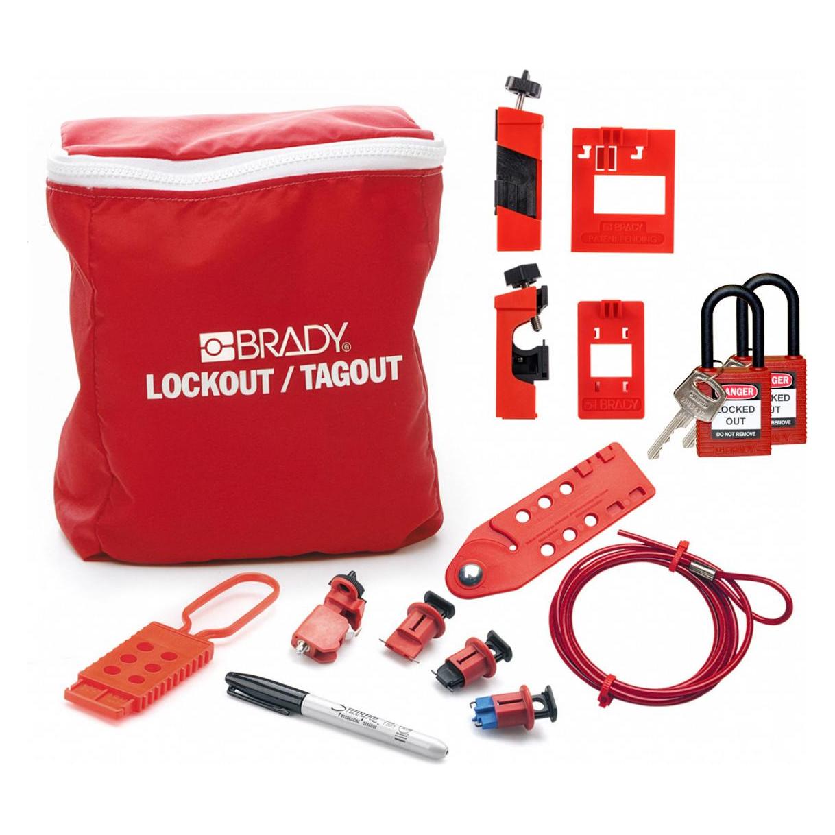 Brady LK-ELEC-PAD-RD, Lockout-Set für Elektriker + Vorhängschloss (196227)