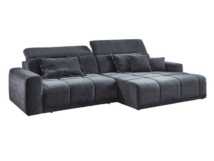 Ecksofa anthrazit elektrisch ausfahrbar 288 cm - OT rechts - BROOK