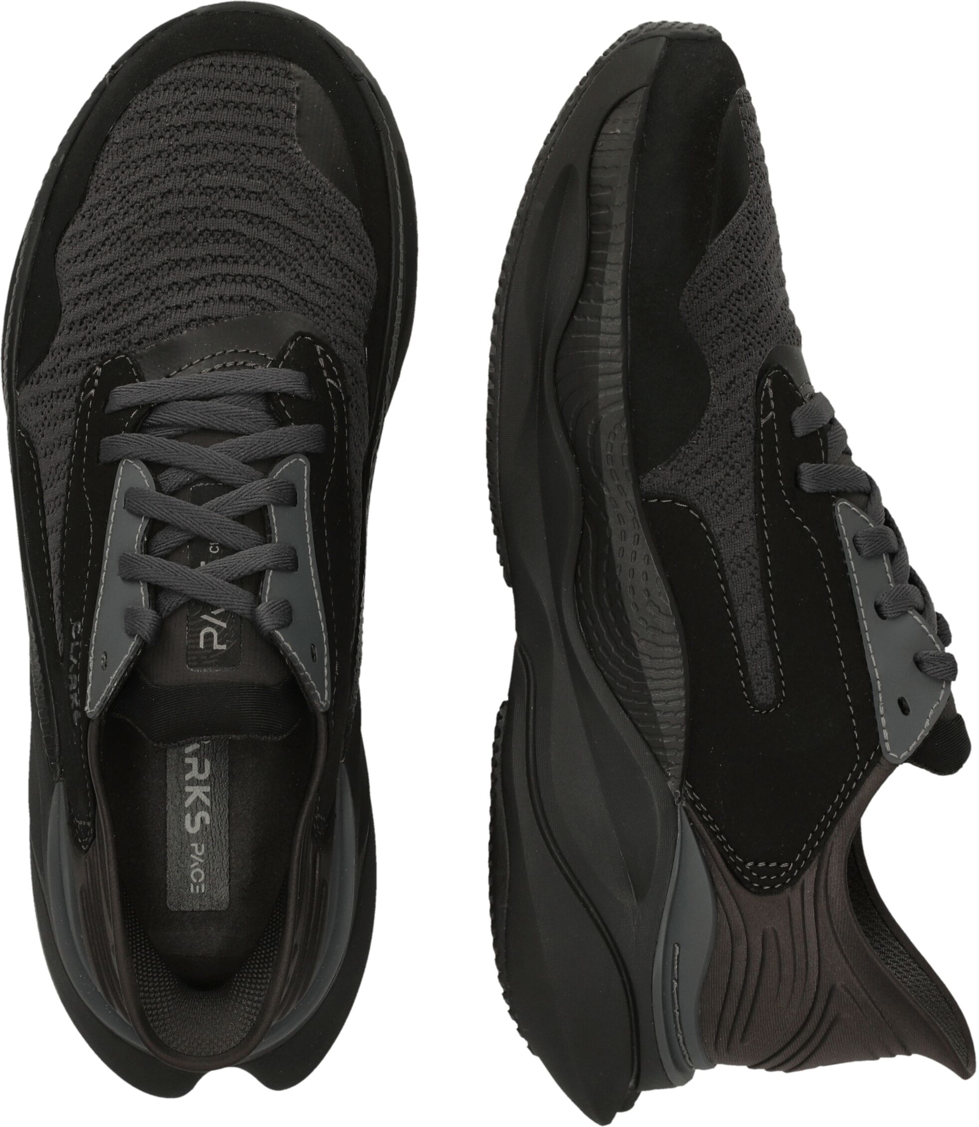 Sneaker CLARKS "Clarks Pace", Herren, Gr. 47, schwarz, Kunstfaser, Schuhe Sneaker, mit atmungsaktiver Eigenschaft