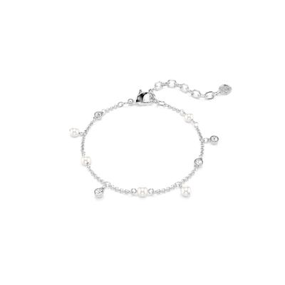 Armkette SWAROVSKI "Schmuck Geschenk IMBER Armband", silber (metallfarben, kristallweiß, weiß, kristallweiß), Armbänder, Damen, Metall Perlen, Metall, Perlen, Armkette, mit Swarovski Kristall - mit Swarovski-Perle