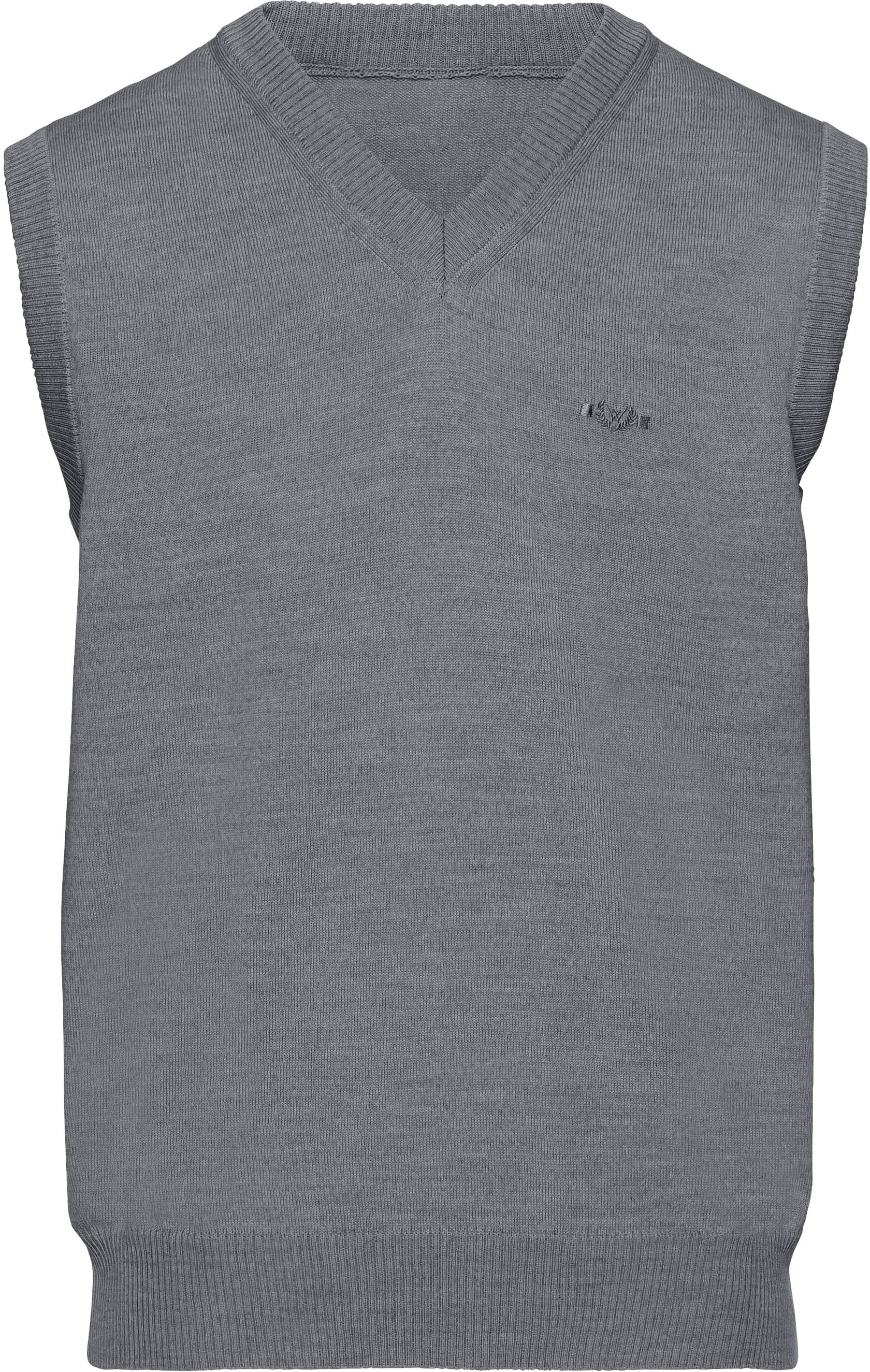 Pullunder WITT "Pullunder Pullunder", Herren, Gr. 46, grau, meliert, Basic, V-Ausschnitt, Pullover Pullunder