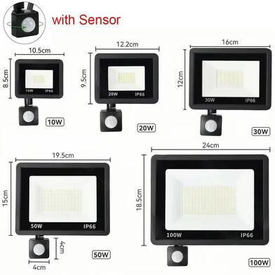 Uplifted Goods Ultra Bright PIR Motion Sensor LED Floodlight Series with Sensor 10w