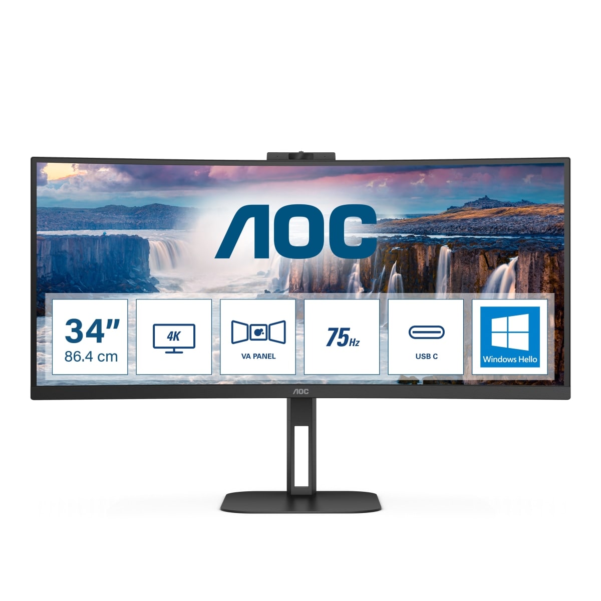 AOC CU34V5CW 34 Zoll UWQHD VA Panel 21:9 100 Hz Curved Monitor