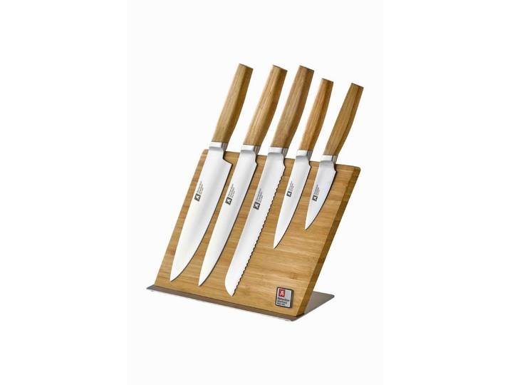 Richardson Sheffield Messerblock NOMAD (5tlg), magnetisches Holz-Messerbrett, inklusive 5 Messer