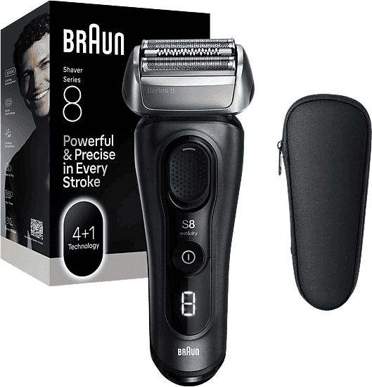 Afeitadora - Braun eléctrica Series 8 8603s, SensoAdapt, 60 min autonomía, Afeitado en seco y mojado, Gris