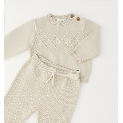 Shorts IDO "BABY BOY TWO PIECES SET", Mädchen, Gr. 62, EURO-Größen, beige, 100% Baumwolle, Hosen Shorts