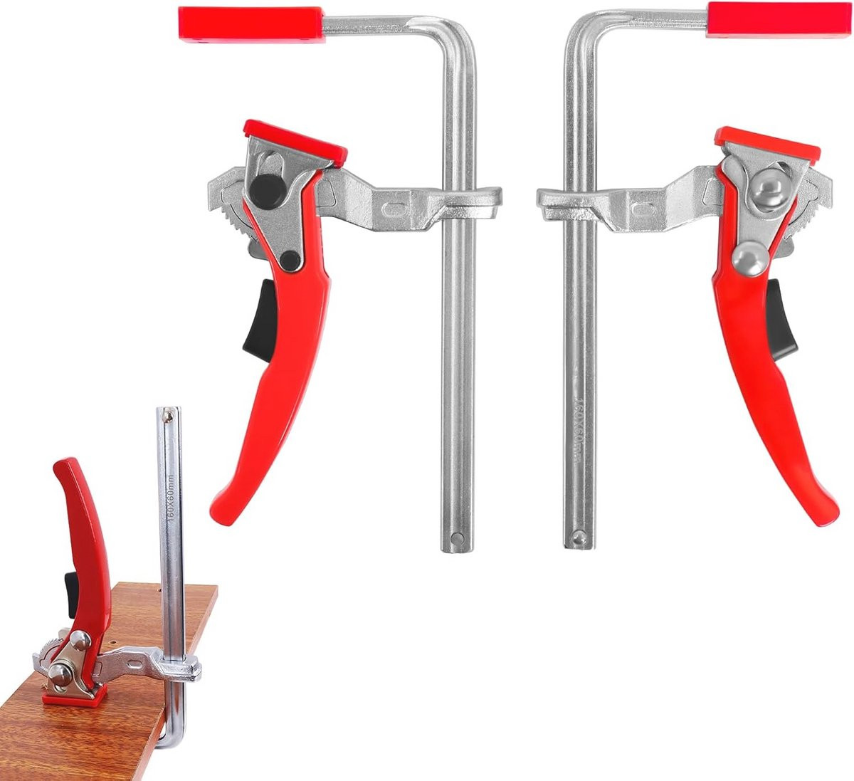 Tafelklem met stalen handgreep en snelspanner, 160 x 60 mm