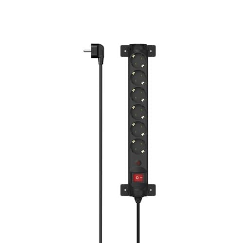 Hama 6-voudige stekkerdoos met schakelaar en overspanningsbeveiliging, 1,4 m, zwart