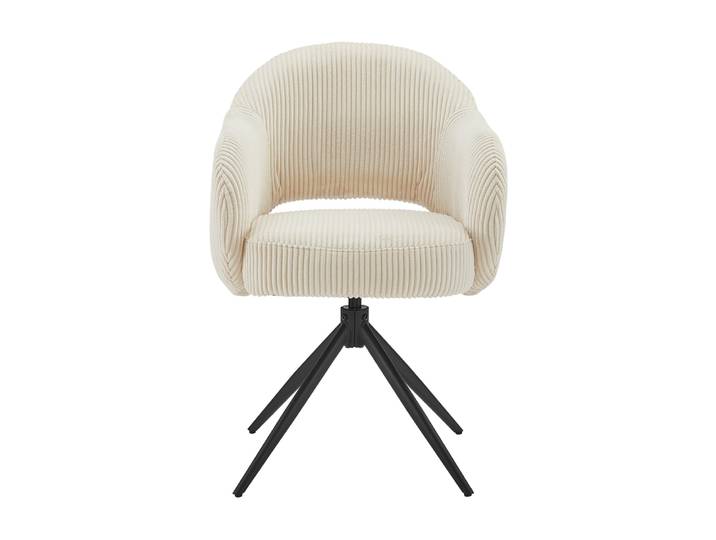 Armlehnstuhl, Cord-Optik, Beige, 58×60×84 cm, Modern, Skandinavisch, Retro