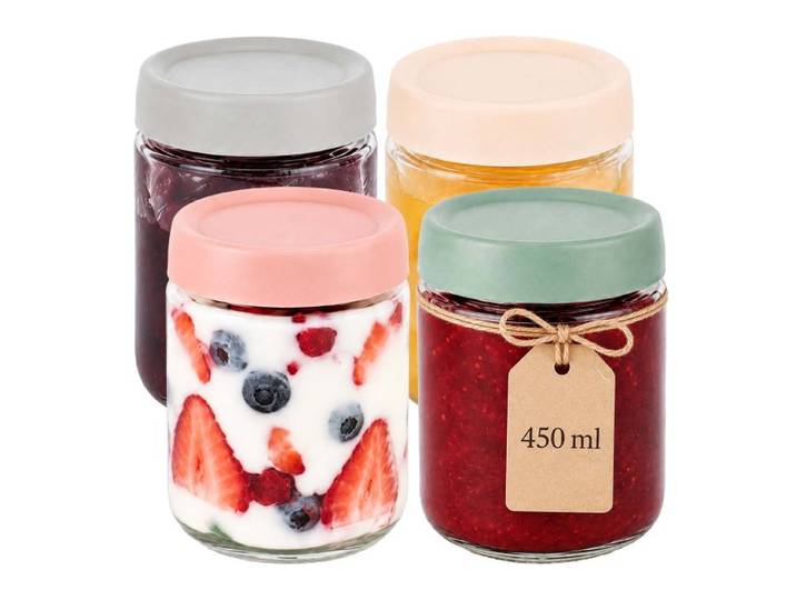 Relaxdays Einmachgläser 4er Set 450 ml
