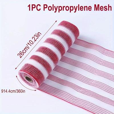 Uplifted Finds 10 Yard Polypropylene Decorative Mesh Roll For Handmade Christmas Tree Wreath Seasonal And DIY Holiday Decorations white And Red