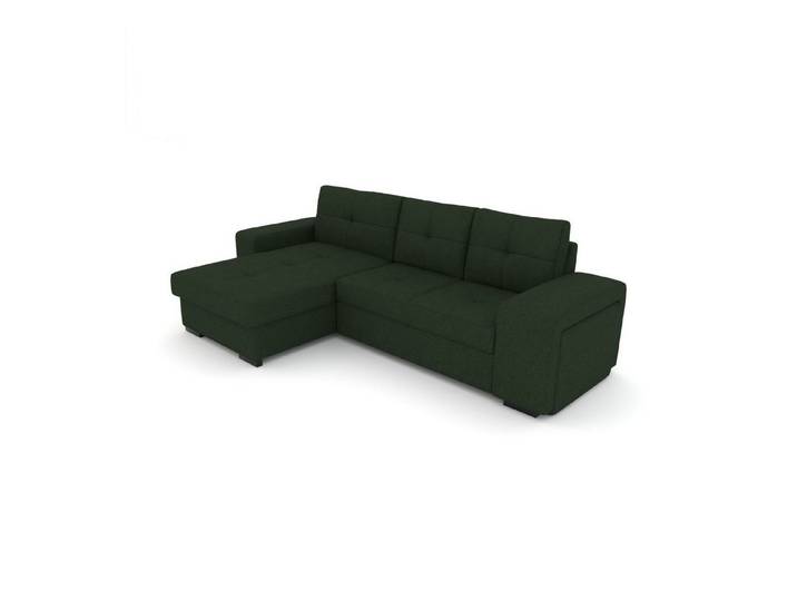 foamnova Ecksofa Treviso, B 268 cm, Hocker in der Armlehne integriert, Geradlinig, abgesteppte Polster, fester Sitz & integrierter Hocker