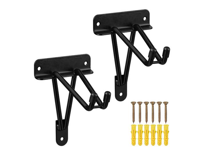 Wandhaken Garage 2er-Set Schwarz