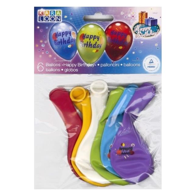 Karaloon Ballons Happy Birthday 6 Stück (6x) (30021)