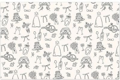 Thirstystone Wedding Wishes 24 Premium Paper Placemats Made in The USA Recyclable Table Decoration for Parties, Celebrations, and Holidays