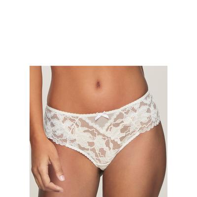 Stringpanty LASCANA, Damen, Gr. 48/50, beige (creme), Spitze, Obermaterial: 90% Polyamid, 10% Elasthan, Unterhosen, aus floraler Spitze in transparenter Optik